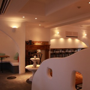 レストランの室内 スイス漆喰仕上げ